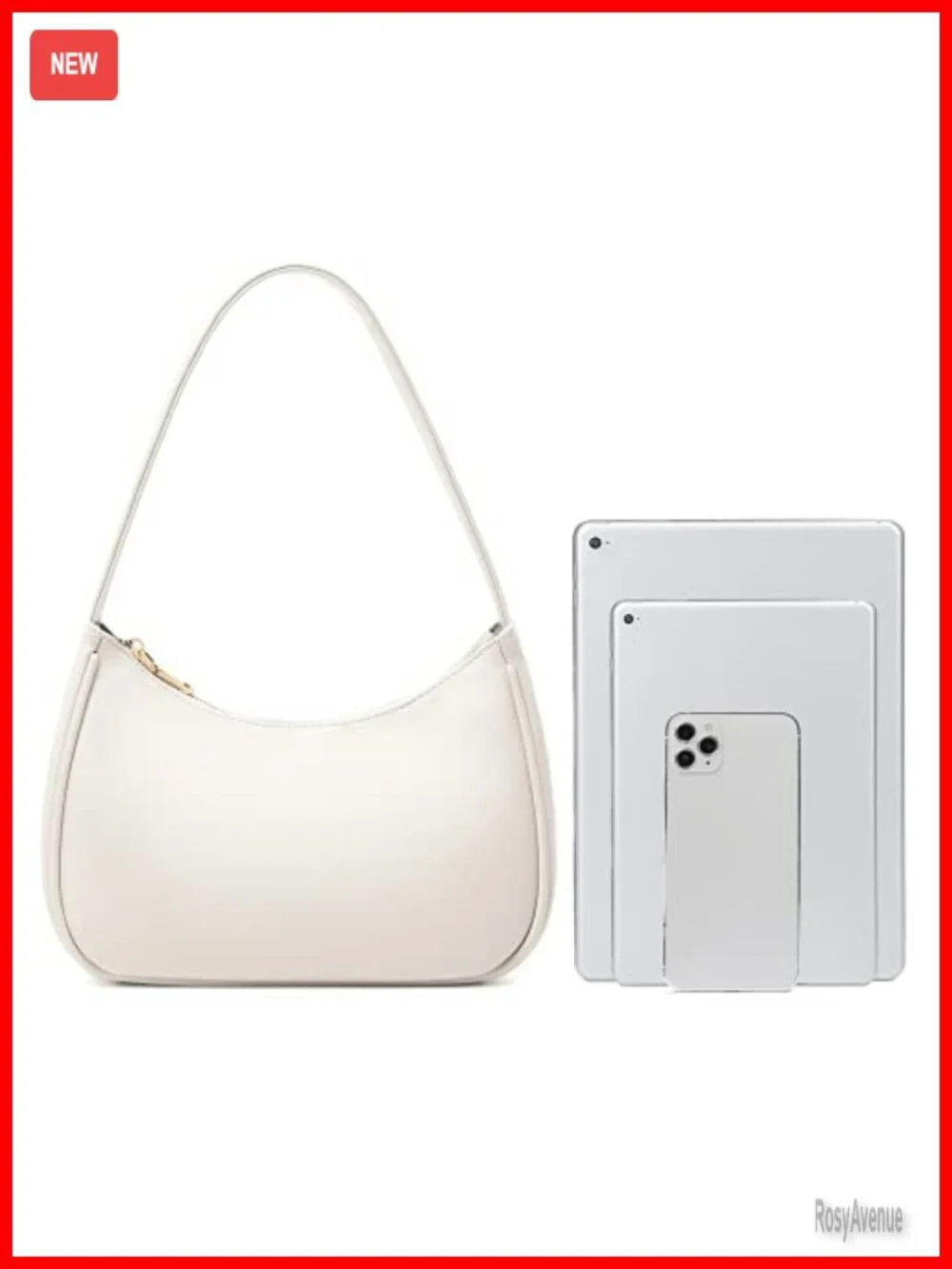 Hobo Tote Handbag Mini Clutch Purse with Zipper Closure PU Leather